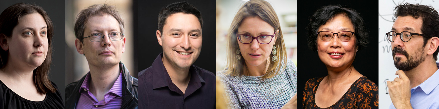 Six headshots of Loyola Chicago's College of Arts and Sciences faculty members.