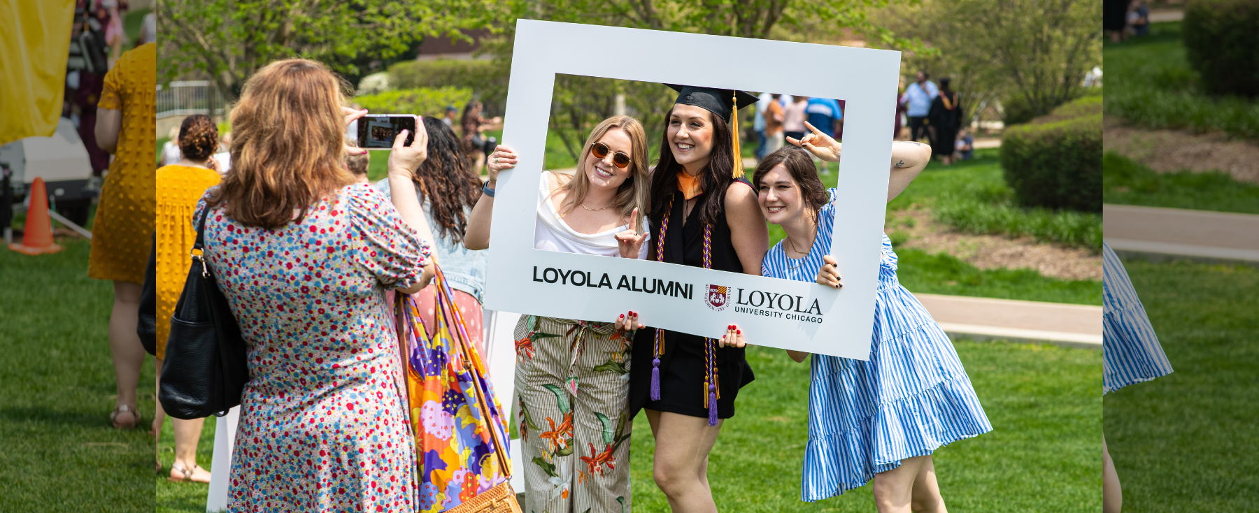 Loyola School of Education graduates celebrating at commencement