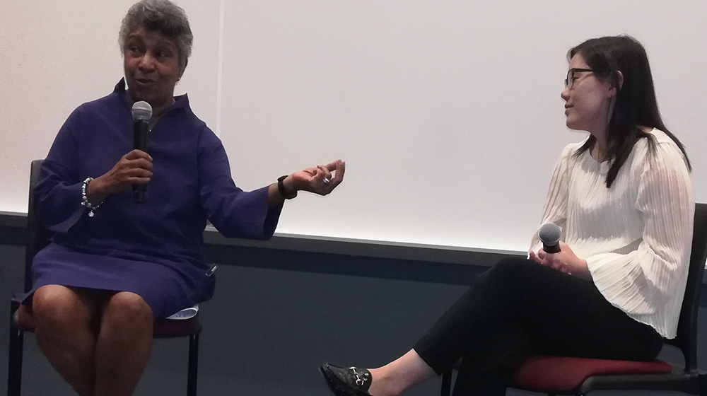 Baumhart Center Senior Program Manager Emily Nordquist speaks with diversity and inclusion trailblazer Renetta McCann.