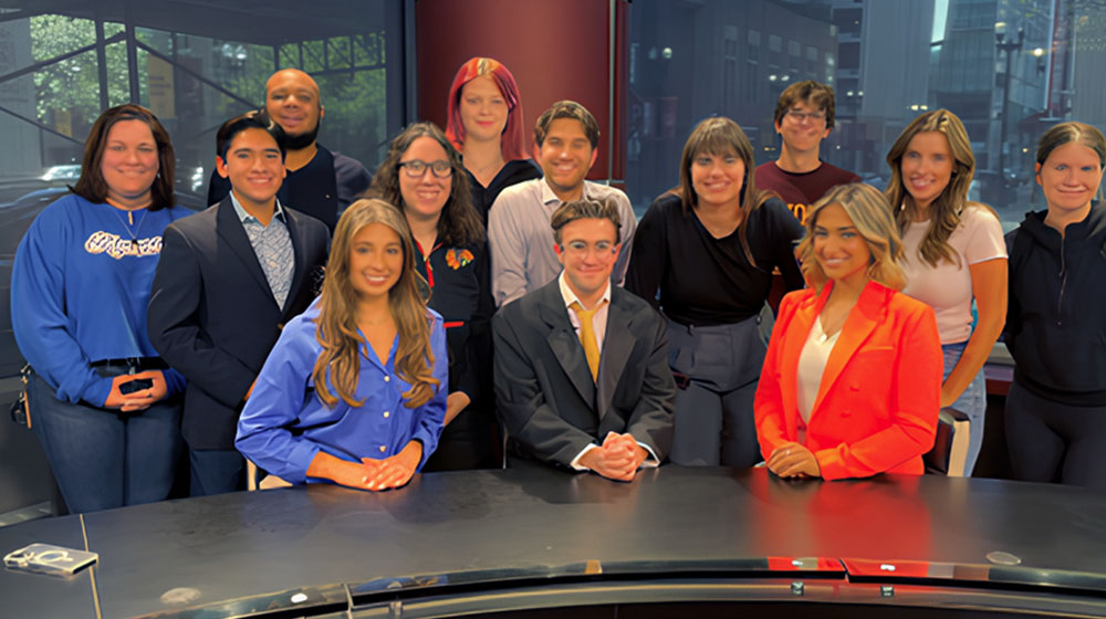 Loyola students who are a part of Rambler Sports Locker, a student-run TV program