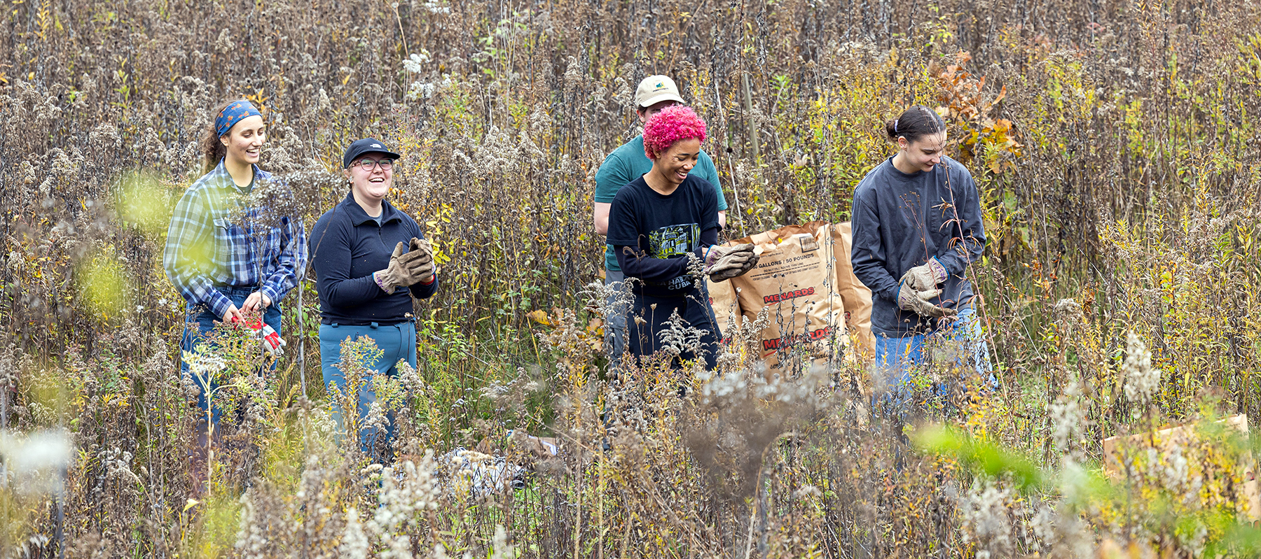 students talking outdoors